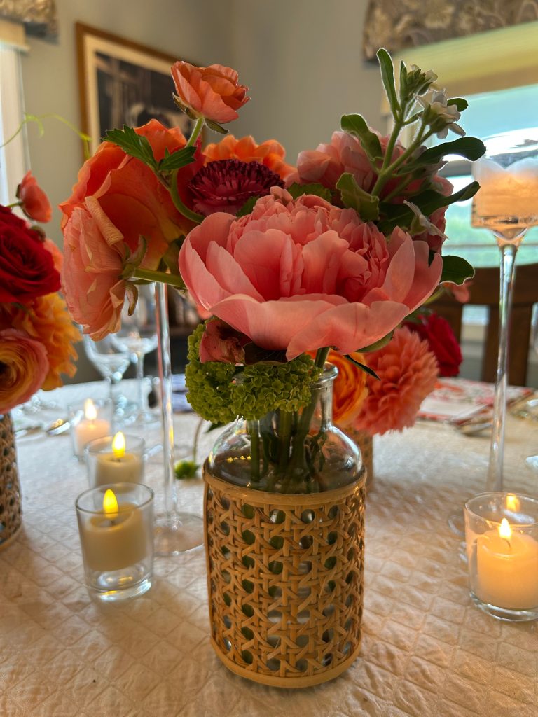 Small peony floral arrangement