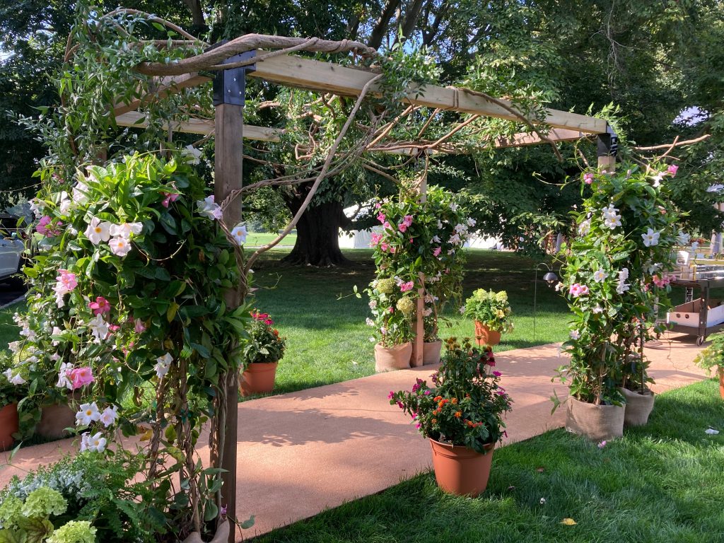 Custom built arbor. Click to open gallery